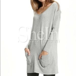 🌸 SheIn | Light Grey Long Sleeve Sweater Dress